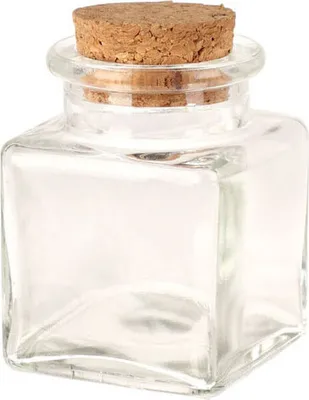Produktbild von 12er-Set Vorratsgläser 50 ml aus Glas mit Korkverschluss, 4,5 x 4,5 x 6,5 cm