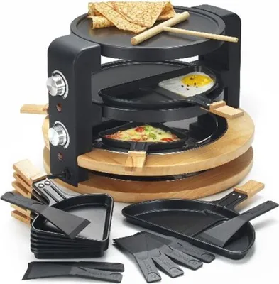 Produktbild von Raclette-maschine 8/10 personen 1500 w + grill + crêpes-hersteller Kitchen chef KCWOOD.8.SUPER