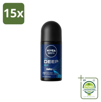 Zdjęcie produktu dla 15 sztuk dezodorantu w sztyfcie NIVEA MEN Deep Beat - 50 ml - opakowanie zbiorcze
