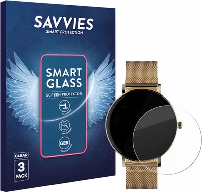 Produktbild von 3x Savvies Schutzglas Folie für ZenWatch Venice Pro 9H Panzer Schutzfolie Glas Displayschutz klar transparent