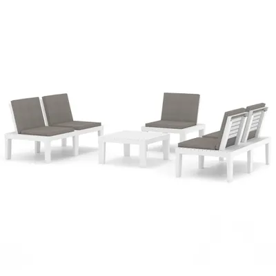 Produktbild von vidaXL 4-tlg. Garten-Lounge-Set mit Kissen Kunststoff Weiß