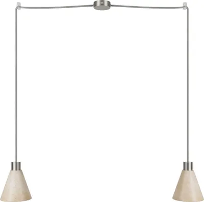 Immagine prodotto di Creative-Cables Lampada a sospensione a 2 cadute con paralumi conici in legno