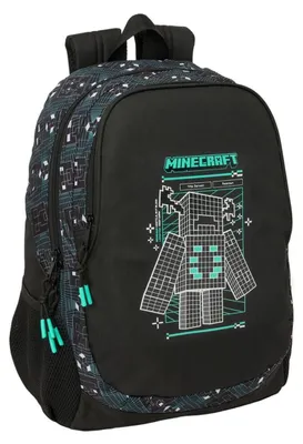 Productafbeelding van Safta Minecraft Rugzak 23 liter, zwart. Kinderen, zwart, one size