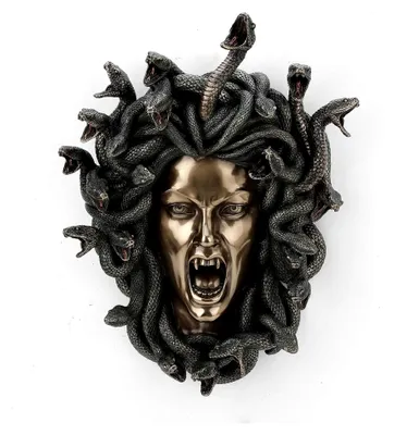Produktbild von Gothisches Wandschild mit Medusakopf aus Bronze 37 cm