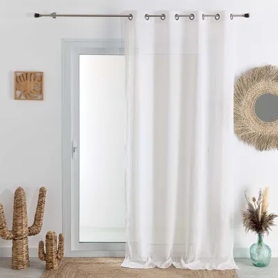 Blickdichter Voile-Vorhang weiß 140x240 cm