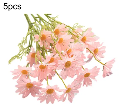 Produktbild von Künstlicher Chrysanthemenstrauß, 2 oder 5 Stiele, 53 cm (21 Zoll), realistische Seidenoptik, UV-beständig, farbecht, ideal für Heim- und Hochzeitsdekoration