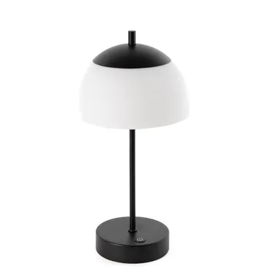 Produktbild von Honsel - Moderne Tischleuchte I Tischlampe I Lampe I Leuchte schwarz mit Opalglas inkl. LED 3-Stufen-dimmbar - Djent Touch-funktion Dimmer I Dimmbar I Wohnzimmer I Schlafzimmer - Stahl Rund - I (nicht