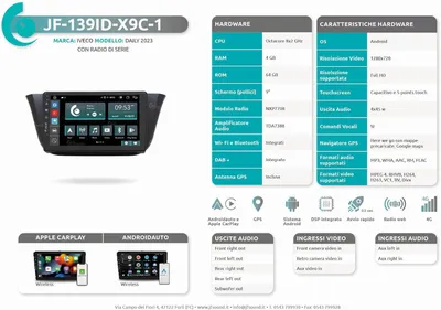 Imagen del producto de Radio para Iveco Daily - Sistema de navegación - Reproductor multimedia - Radio con pantalla táctil - Radio para instalación en el vehículo