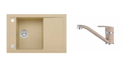 Obrázok produktu pre Granitový drez s batériou ALVEUS Formic 30 Beige 55 760x500 mm + batéria Nina SETA080