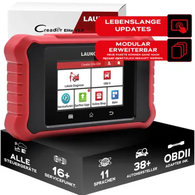 Produktbild von LAUNCH Creader Elite X OBD2 Diagnosegerät für 38 Marken & 16+ Servicefunktionen – modulare Softwarepakete, lebenslange Updates 2026
