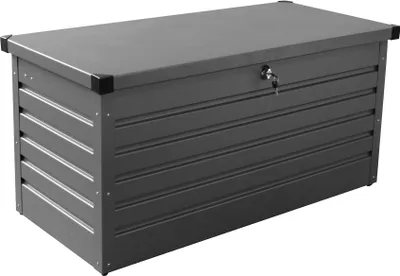 Immagine prodotto di Milani Home - baule da giardino, alluminio, contenitore outdoor, antracite, 130 x 61 x 63 cm
