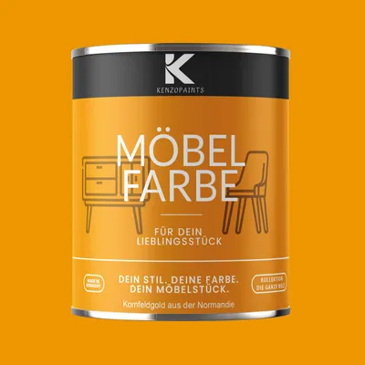 Produktbild von Kenzopaints 750ml Möbelfarbe Möbellack - Kornfeldgold aus der Normandie