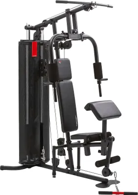 Produktbild von Christopeit Kraftstation SP 2000 – Vielseitige Home Gym Fitnessstation mit Latzug, Butterfly, Brustpresse, Biceps Curl, Beinstrecker & Beinbeuger, Belastungsvariationen bis 56 kg, Robuste Stahlrohr-Konstruktion, Modernes Design in Schwarz, Einstellbar für verschiedene Körpergrößen – Ganzkörper- & Krafttraining Zuhause