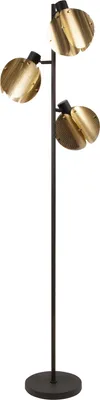 Zdjęcie produktu dla Lampa stojąca OSRAM Decor Folded Globe 3x E27, 360 mm, złota, stal galwanizowana, industrialna, przewód tekstylny