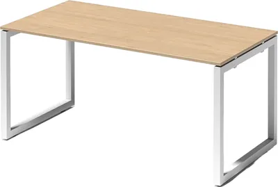 Produktbild von Bisley Cito Schreibtisch O-Gestell fixiert - Nachbildung Ahorn, Größe:  160 x 80 cm, Gestell: Verkehrsweiß