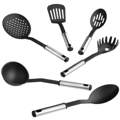 Image de Ustensiles de cuisine, lot de 6 pièces - noir