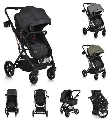 Obrázek produktu pro Moni Kombikinderwagen Rafaello 2 v 1, přestavitelný, sportovní sedadlo, kryt nohou, taška černá
