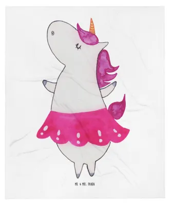 Produktbild von Mr. & Mrs. Panda Fleecedecke Einhorn Ballerina - Weiß - Geschenk, Tanzen, Unicorn, Kinderdecke, Plaid, Lebensfreude, Erstlingsdecke, Schlummerdecke, Wohnung, Babydecke