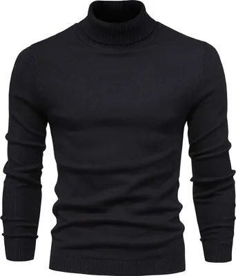 Obrázok produktu pre Pánsky jednofarebný, jemne pletený pulóver s polovičným alebo vysokým golierom. Strih: slim fit. Pánsky sveter, zimné, teplé vrchné oblečenie, bežné, mikina, zimný pulóver, základný model na každodenné nosenie