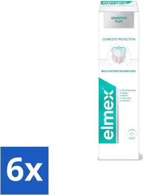 Produktbild von Elmex - Zahnpasta - Sensitive Plus - Komplettpflege - 75 ml - Vorteilspack - 6 Stücke