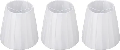 Image de Lot de 3 abat-jours en tissu plissé, design à clipser pour lampes murales et lampes de table, abat-jour moderne E14 pour salon et chambre à coucher