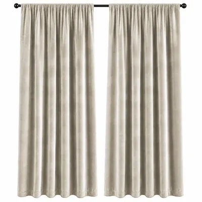 Produktbild von Vorhang Samt Blickdicht mit Kräuselband 140x245 Vorhänge Gardine Gardinen mit Universalbandaufhängung Beige 1er Pack, KI-generiertes Bild