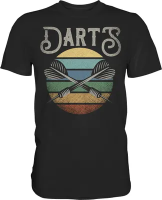 Produktbild von Vintage Dartpfeile Sunset Darts T-Shirt – Black / XXL