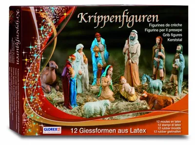 Produktbild von Krippenfiguren Weihnachtskrippe Krippenset - 12-teilig - 35 bis 110 cm - Mehrfarbig - Mit Anleitung
