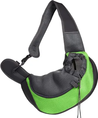 Produktbild von Tragbare Haustier-Umhängetasche für kleine Hunde und Katzen, Atmungsaktive Reise-Schultertasche mit Mesh-Fenster, M