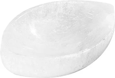 Produktbild von Ovale Selenit-Stein - Schneideminiatur für Schmuck und Meditation - 8,5 x 5,5 x 2,5 cm