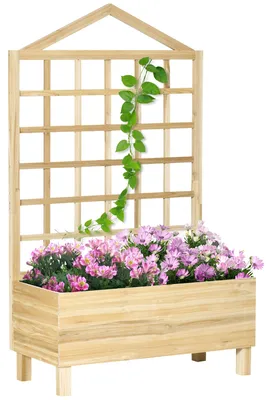 Immagine prodotto di Fioriera da Esterno con Grigliato 90x43x150 cm in Legno di Abete Naturale