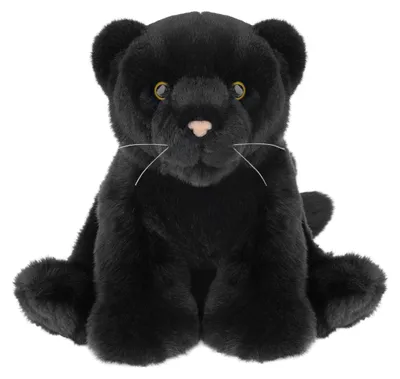 Image de Peluche réaliste, 25 cm, noir intense, avec un pelage particulièrement doux