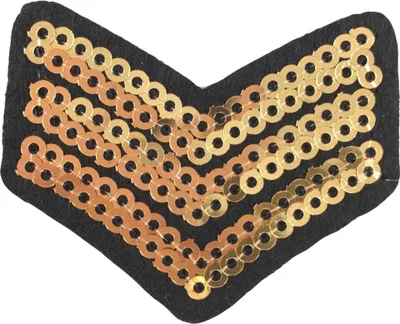 Produktbild von Marineblauer Pailletten-Emblem-Aufnäher mit Rangstreifen