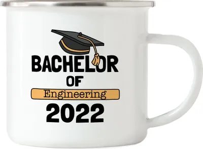 Produktbild von Bachelor of Engineering 2022 Emaille Tasse Blau Studium Absolvent Abschluss Geschenk Bachelorabschluss Uni