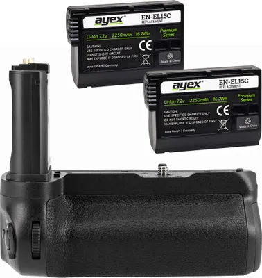 Produktbild von Batteriegriff für Nikon Z8 + 2x EN-EL15C Akkus Hochformatgriff mit USB-C-Ladefunktion