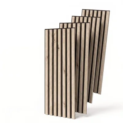 Produktbild von MEBANO. 4er-Set Akustikpaneele Holz 30x132 cm Eiche Sanremo Leicht 3D Wandpaneele aus Holzfunier und Filz Wandverkleidung Innen Paneele Wand