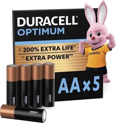 Imagen del producto de Duracell - Pilas Duracell Optimum AA, pack de 5 | Disfrute de una larga duración