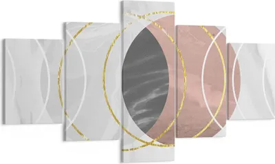 Produktbild von Bild auf Leinwand - Leinwandbild - 5 Teile - Abstraktion Formen Stück - 125x70cm - Wand Bild - Wanddeko - Wandbilder - Leinwanddruck - Bilder - Wanddekoration - Leinwand bilder - EA125x70-4935