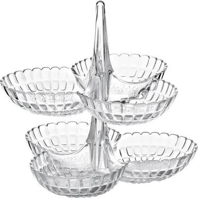 Obrázek produktu pro Skleněná servírovací deska – průhledná, 27 x 25 x 25,5 cm