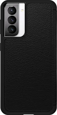 Produktbild von OtterBox Strada -  Samsung Galaxy S21 Hülle Echtes Leder Klapphülle MagSafe Kompatibel - Schwarz