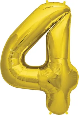Produktbild von Folienballon Zahl 4 Gold