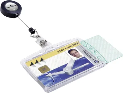 Produktbild von Ausweiskartenhalter DUO mit Aufrollmechanismus JOJO, 87x54 mm, 10 Stück/VE