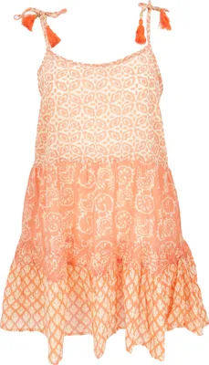 Produktbild von Boho Minikleid, Luftiges Stufenkleid aus Baumwolle - Apricot, Damen, Orange, Kleider