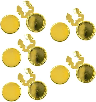 Obrázek produktu pro Krajkové knoflíky, 10 kusů, kulaté, zlaté mosazi, pro formální košile, rozměry 15 x 2 mm