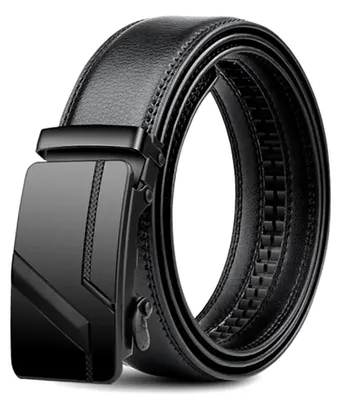Image de INF Ceinture à boucle automatique 130cm – CuirPolyuréthaneantidérapant noir, design décontracté