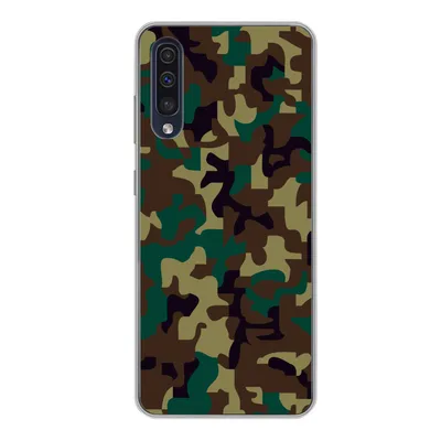 Produktbild von MuchoWow® Handyhülle Schutzhülle Hülle für Samsung Galaxy A50 Camouflage-Muster mit dunklen Farben Silikon Softcase Handy Hülle - Mobiltelefonhülle