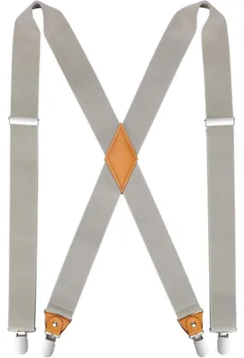 Produktbild von Hosenträger X-Form 3,5 cm breit mit 4 Metall-Clips, elastisch, verstellbar, Beige