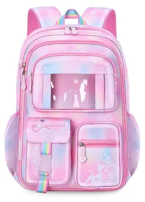Produktbild von Kinderrucksack Schulranzen für Mädchen, Rosa, 4-9 Klasse, mit Plüschanhänger