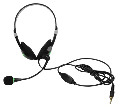 Productafbeelding van 3,5 mm kabelheadset met microfoon, HD-stereogeluid, callcenter-hoofdtelefoon voor PC, laptop, telefoon, met bediening op de kabel