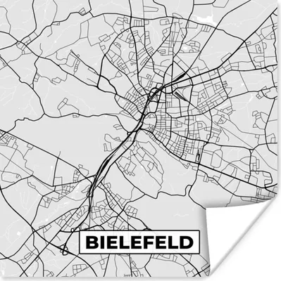 Produktbild von MuchoWow® Poster Deutschland - Karte - Stadtplan - Bielefeld 100x100 cm - Babyzimmer